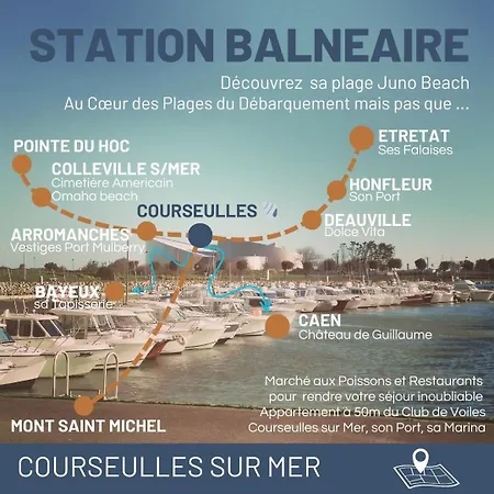 Appartement Perle Marine - Lumineux Confortable 6p Bord De Courseulles-sur-Mer